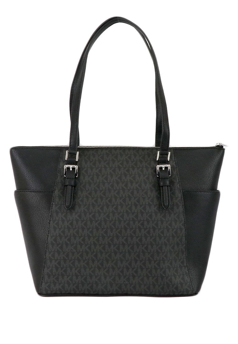 Michael Kors Charlotte Large Top Zip Tote Bag - Black