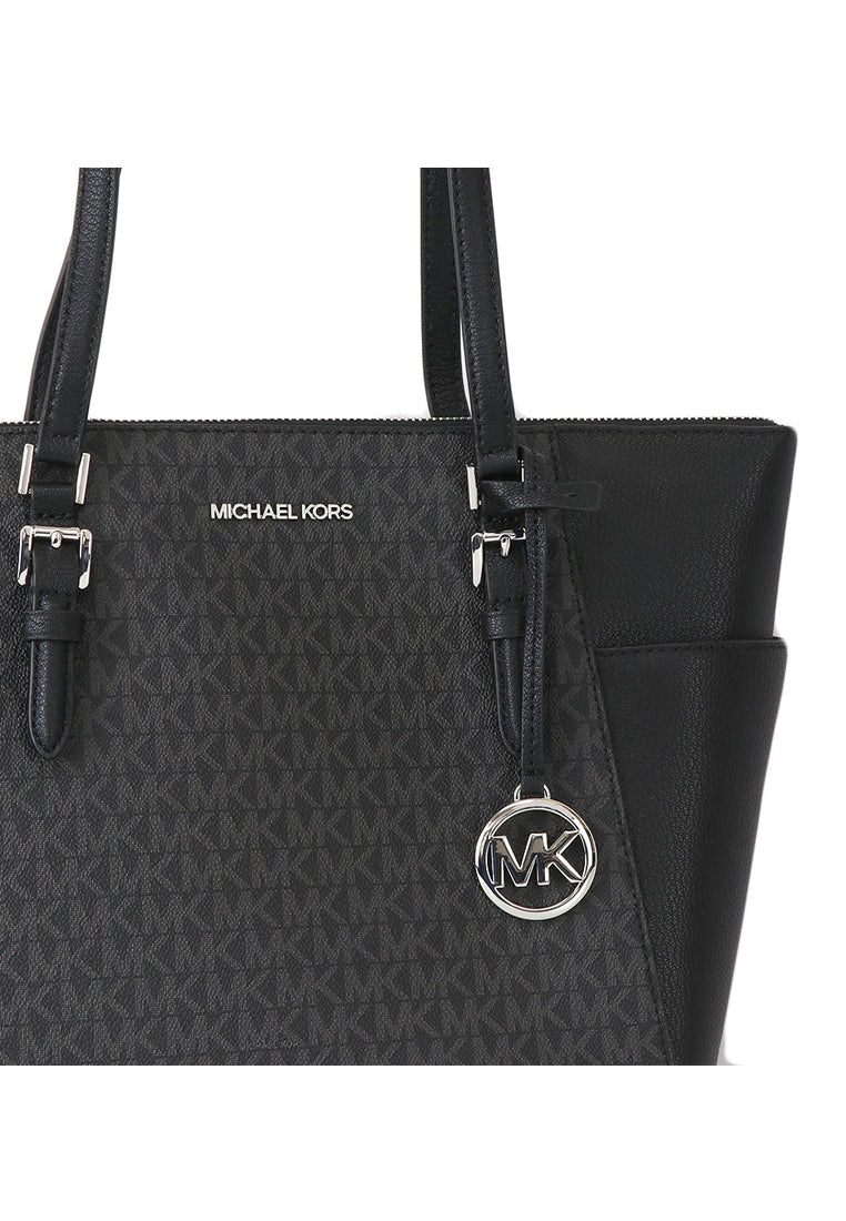 Michael Kors Charlotte Large Top Zip Tote Bag - Black