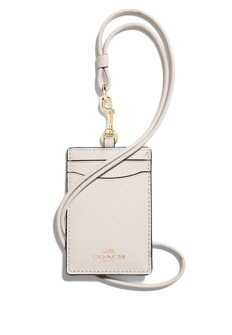 Coach ID Lanyard In Crossgrain Leather - White