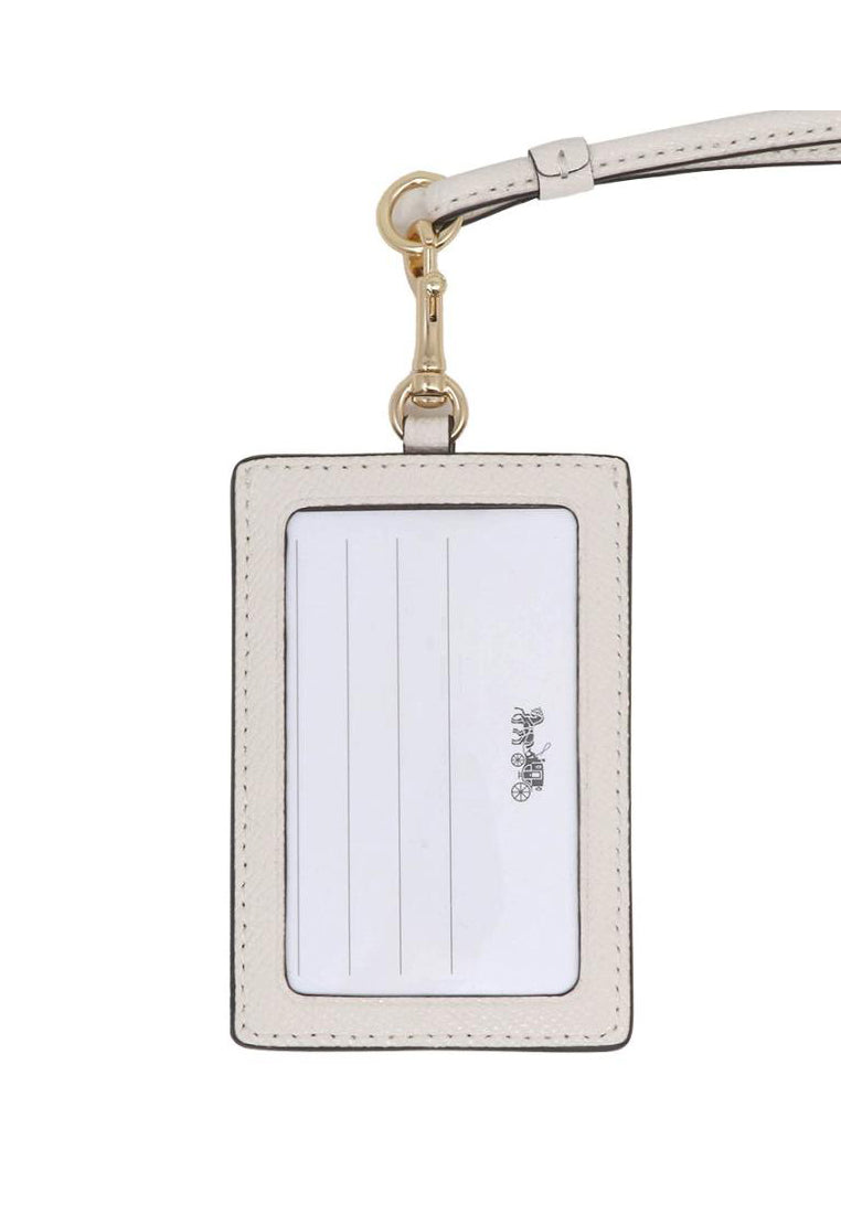 Coach ID Lanyard In Crossgrain Leather - White