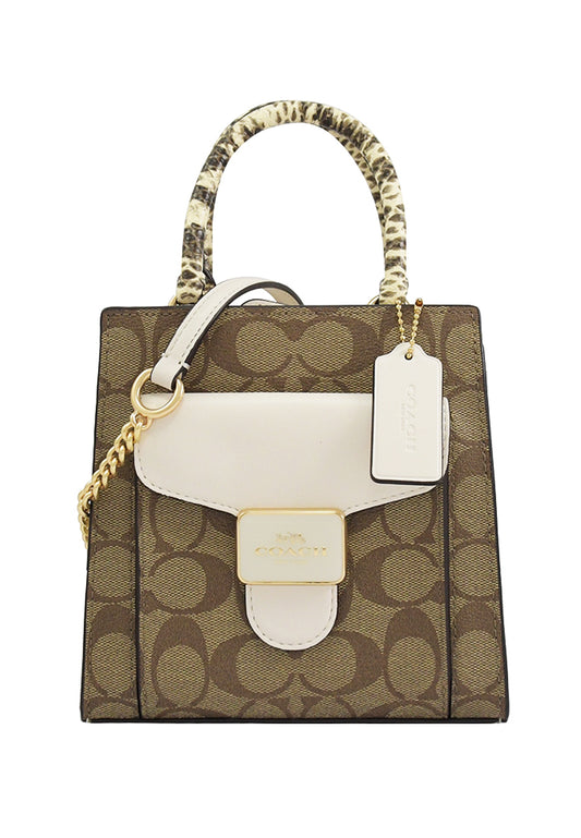 Coach Mini Pepper Crossbody In Signature Canvas - Light Brown