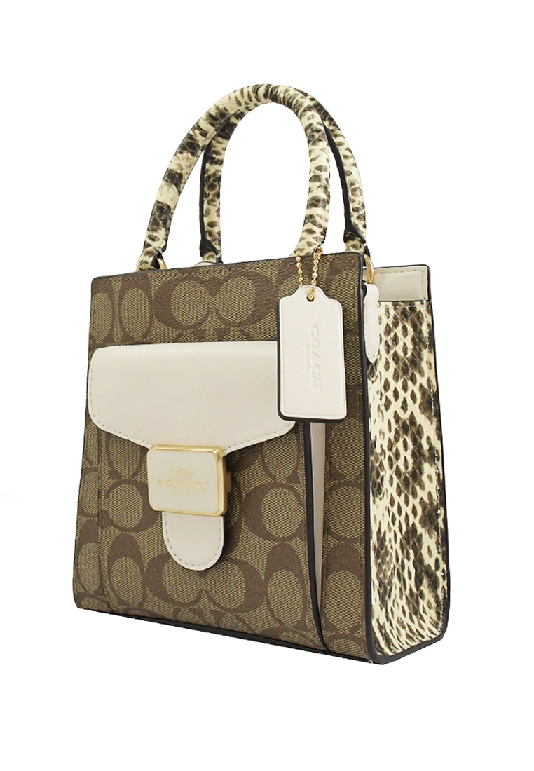 Coach Mini Pepper Crossbody In Signature Canvas - Light Brown