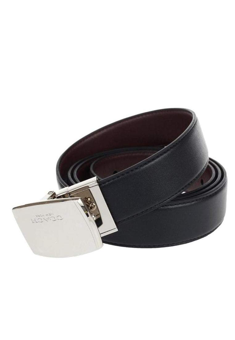 Coach Boxed Mod Plaque Harness Cut-To-Size Reversible Belt 32MM - Black