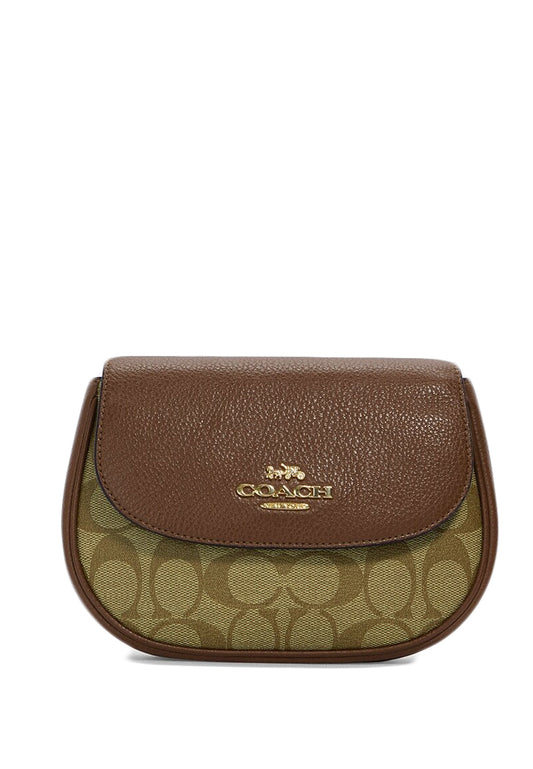 Coach Saddle Belt Bag In Signature Canvas - Brown