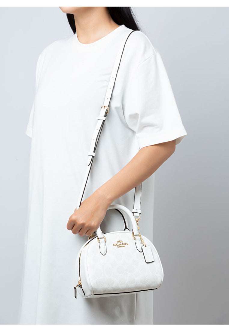 Coach Sydney Satchel In Signature Canvas - White