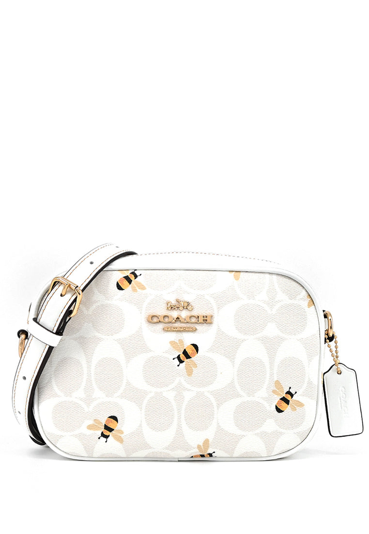 Coach Mini Camera Bag In store Signature Canvas With Bee Print