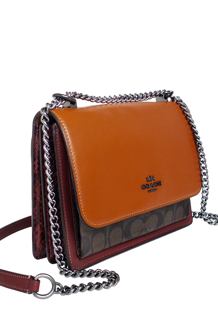 Coach Klare Crossbody In Signature Canvas - Dark Brown/Sunset