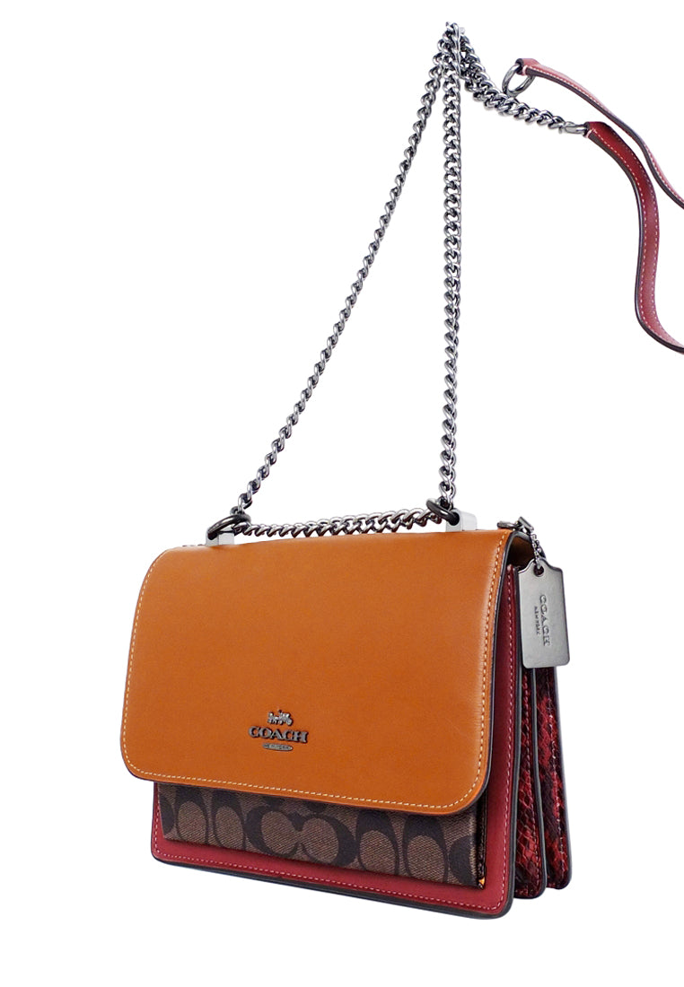 Coach Klare Crossbody In Signature Canvas - Dark Brown/Sunset