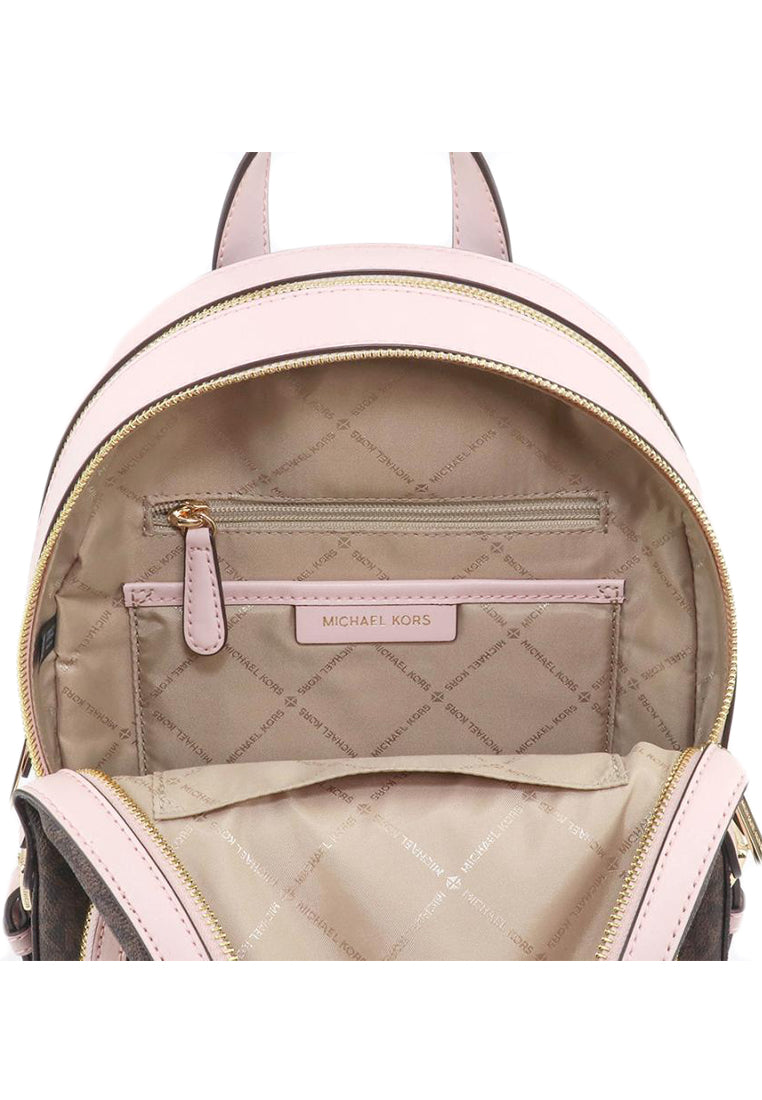 Michael Kors Jaycee Medium Logo Backpack - Brown/Powder Blush