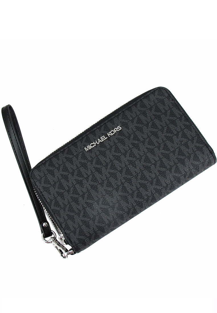 Michael Kors Jet Set Travel Large Flat Signature Phone Wallet - Black