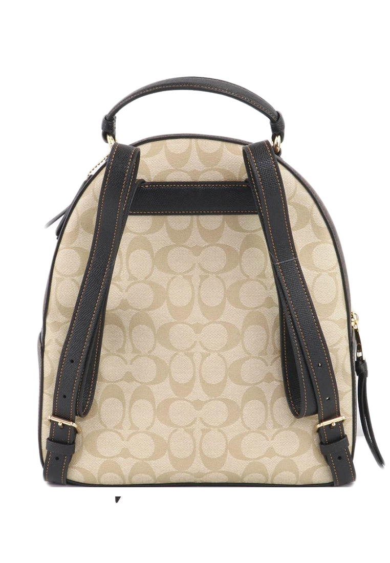 Coach Jordyn Backpack In Blocked Signature Canvas - Light Brown/Black