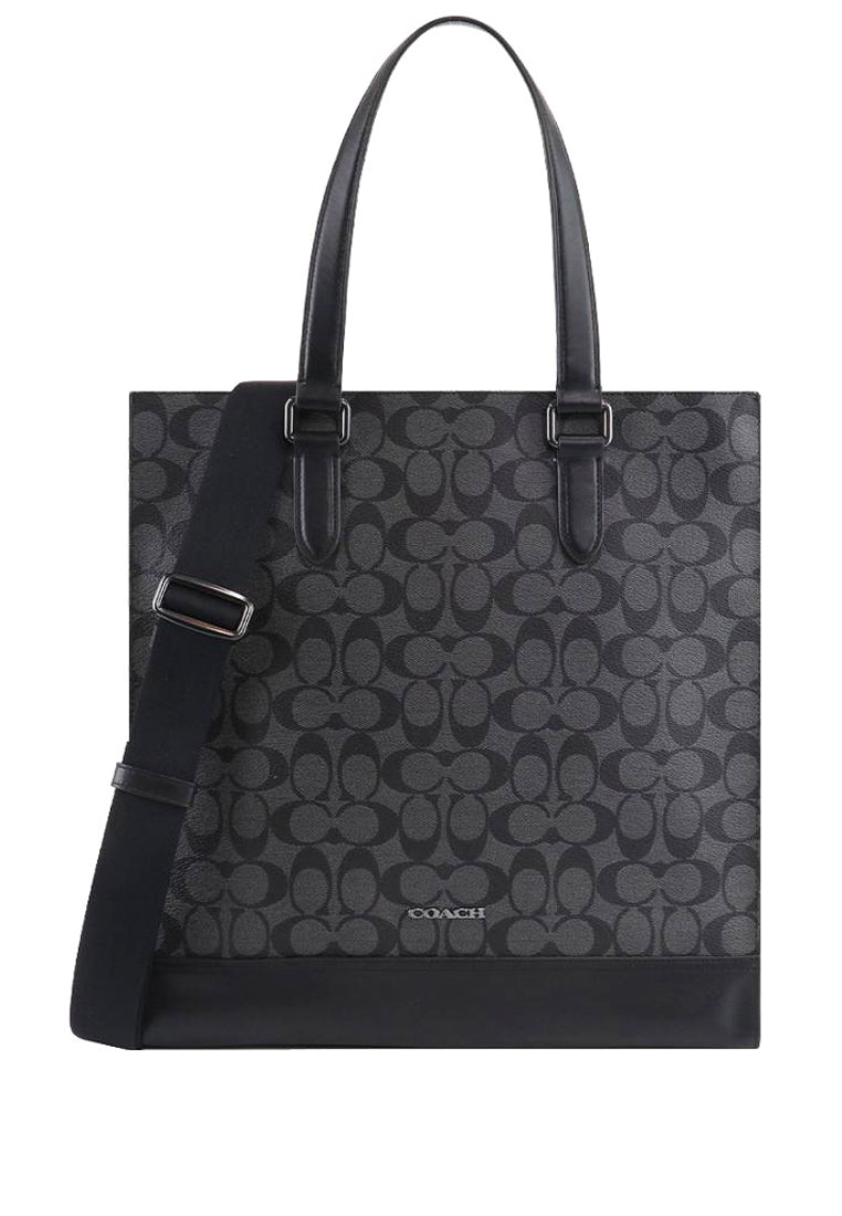 Coach Mens Graham Structured Tote In Signature Canvas - Black