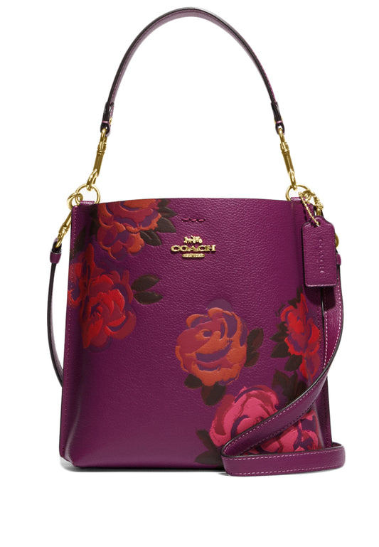 Coach Mollie Bucket Bag 22 With Jumbo Floral Print - Dark Purple/Multi