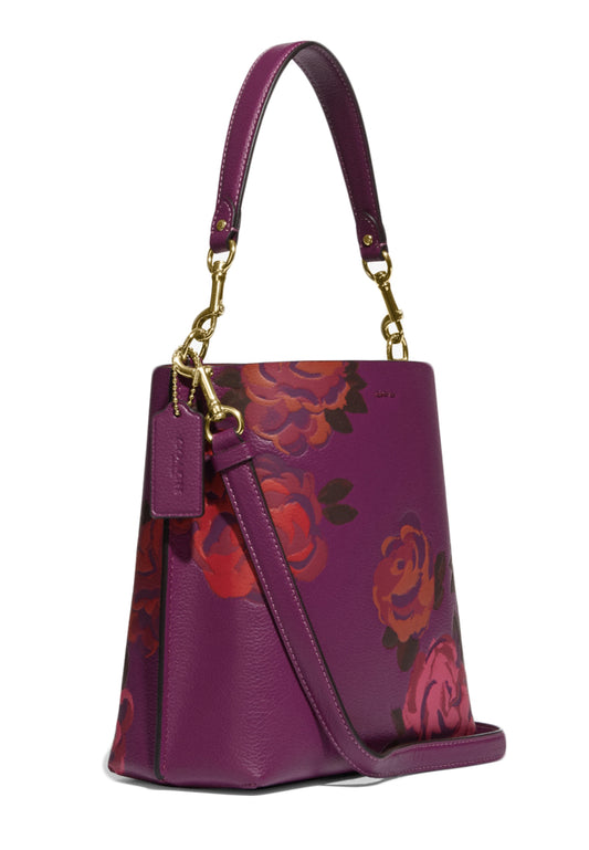 Coach Mollie Bucket Bag 22 With Jumbo Floral Print - Dark Purple/Multi