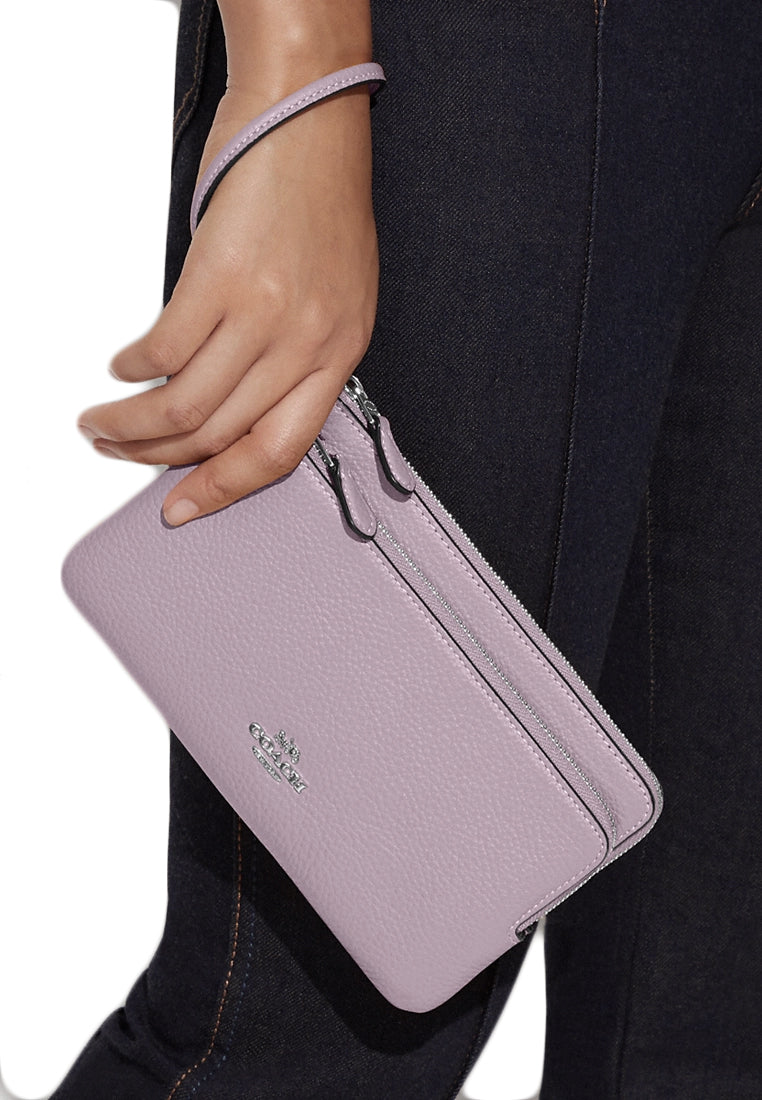 Coach Double Zip Wallet - Ice Purple