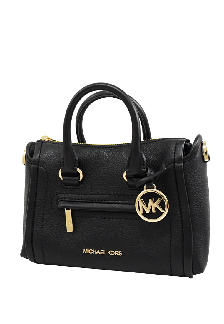 Michael Kors Carine Extra Small Pebbled Leather Satchel - Black