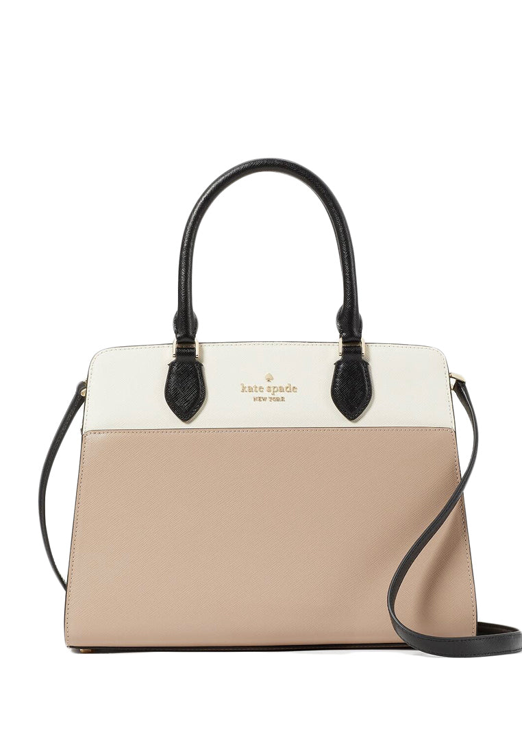 Kate Spade Madison Colorblock Saffiano Leather Medium Satchel Toasted - Warm Beige