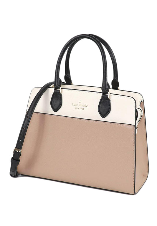 Kate Spade Madison Colorblock Saffiano Leather Medium Satchel Toasted - Warm Beige