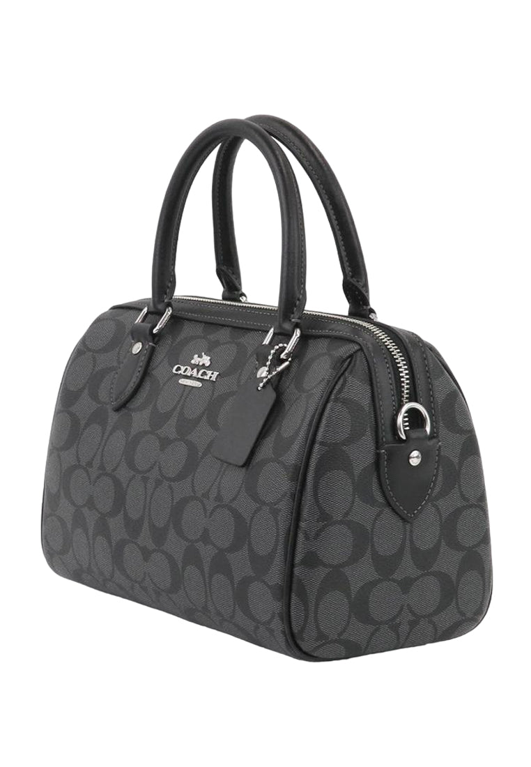 Coach Rowan Satchel In Signature Canvas - Graphite Black