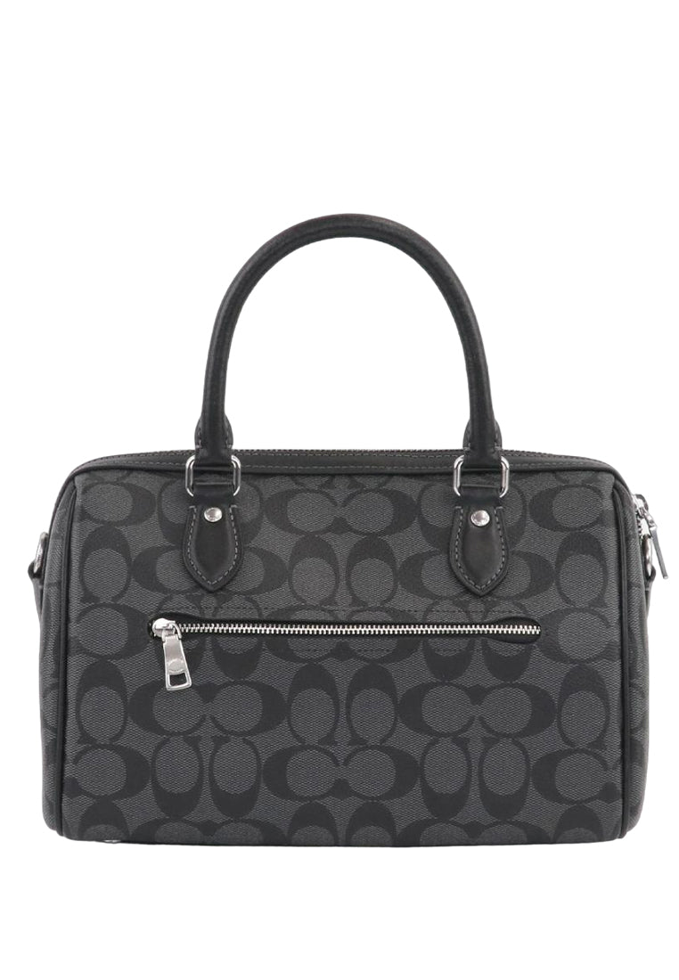 Coach Rowan Satchel In Signature Canvas - Graphite Black