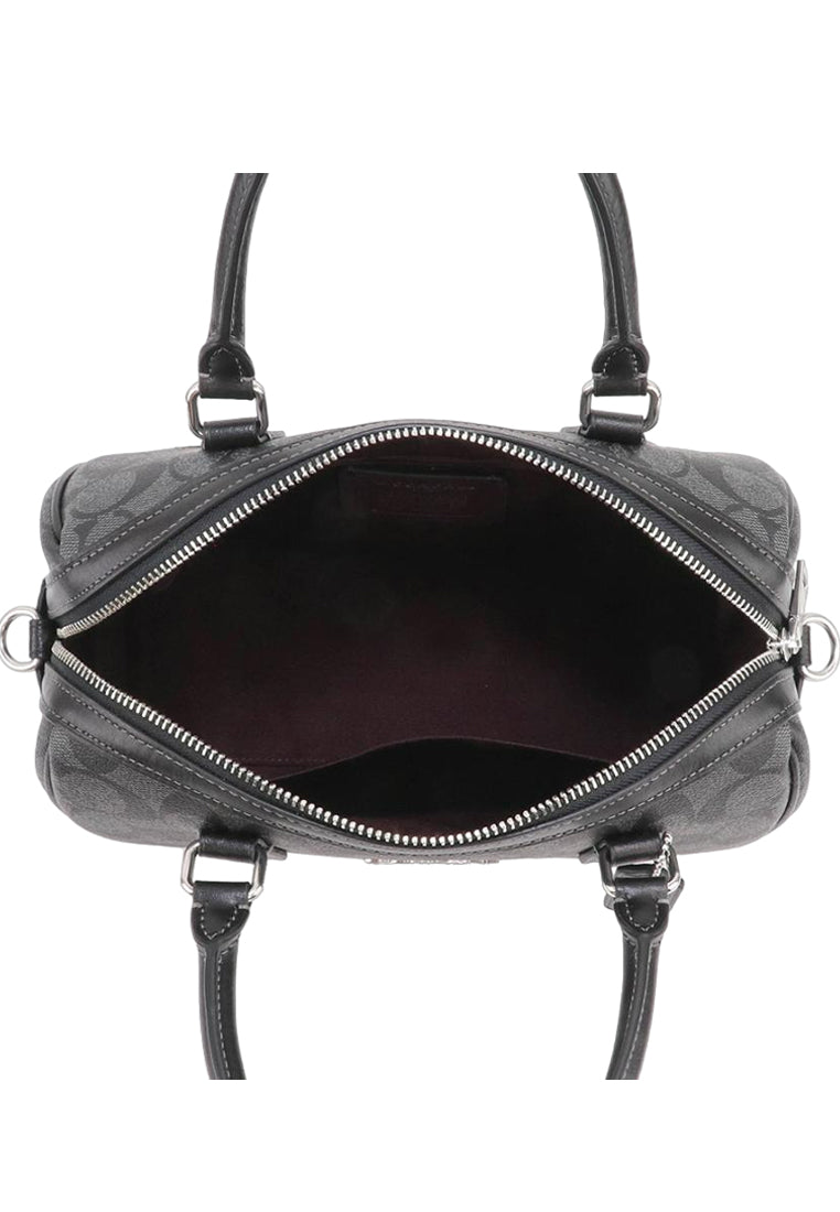 Coach Rowan Satchel In Signature Canvas - Graphite Black