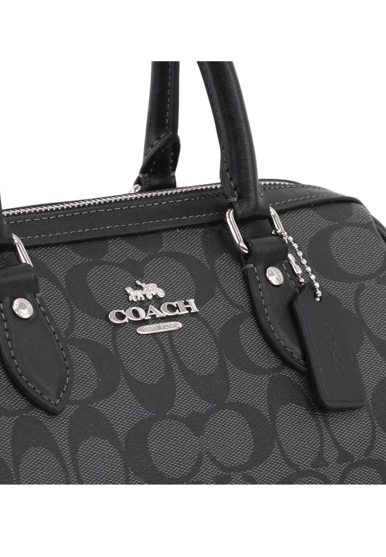 Coach Rowan Satchel In Signature Canvas - Graphite Black