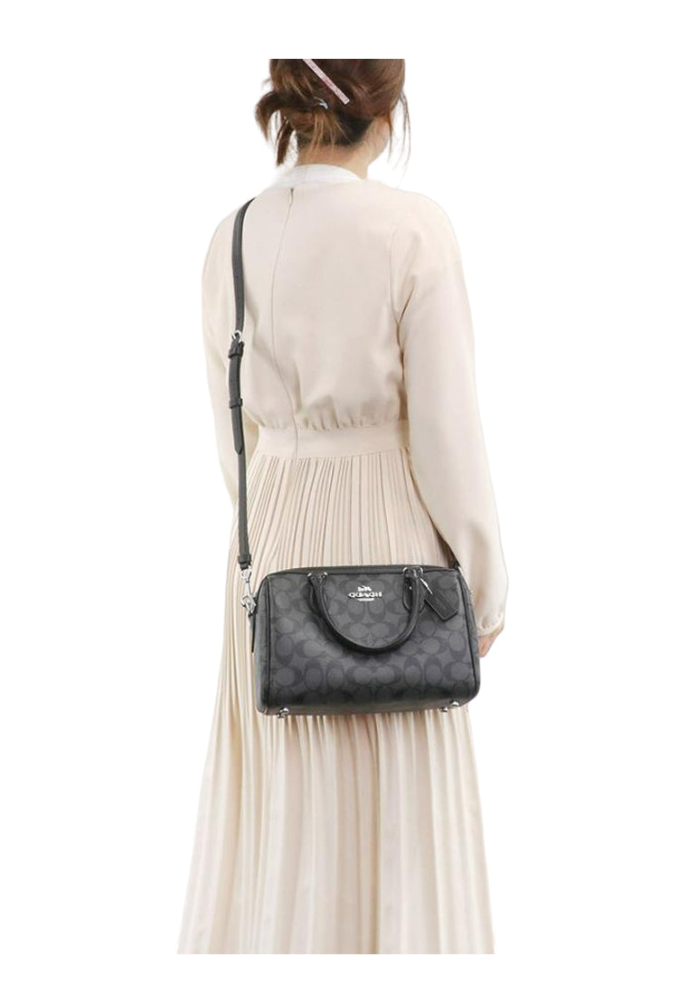 Coach Rowan Satchel In Signature Canvas - Graphite Black