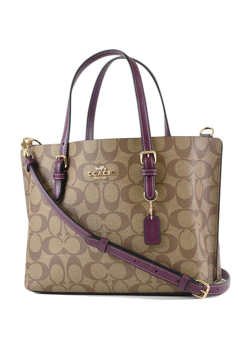 Coach Mollie Tote 25 In Signature Canvas - Brown/Deep Berry