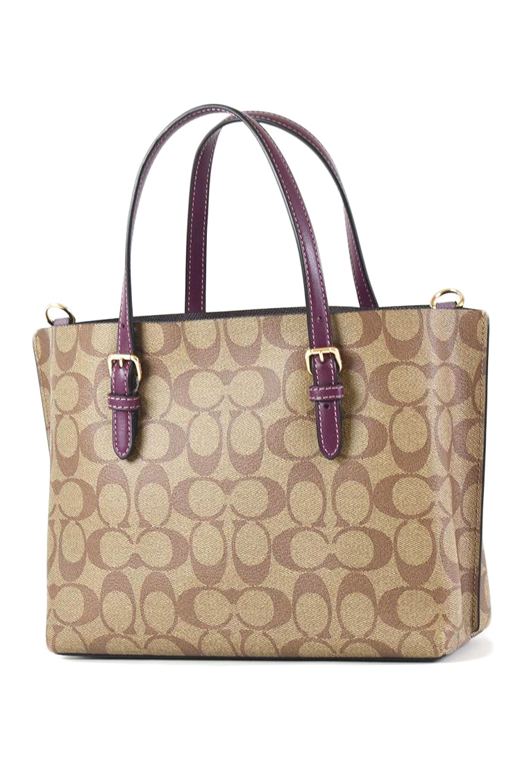 Coach Mollie Tote 25 In Signature Canvas - Brown/Deep Berry