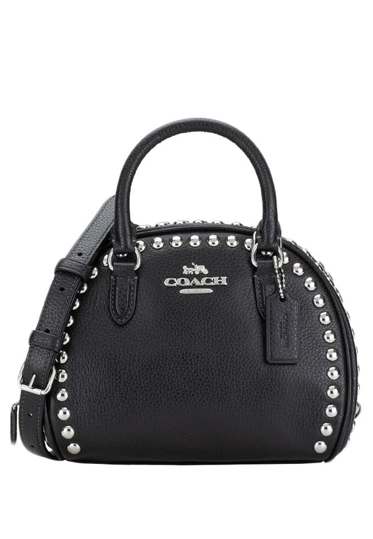 Coach Sydney Satchel With Rivets - Black