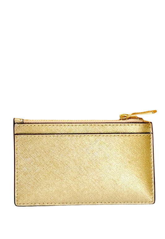 Michael Kors Jet Set Travel Top Zip Card Case - Pale Gold