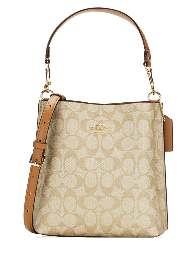 Coach Mollie Bucket Bag 22 In Signature Canvas - Light Brown/Brown