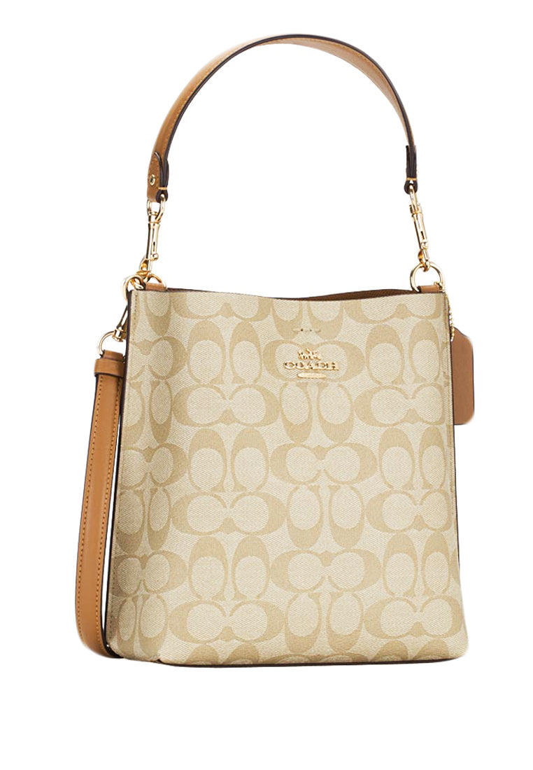 Coach Mollie Bucket Bag 22 In Signature Canvas - Light Brown/Brown