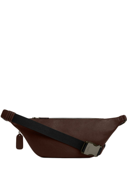 Coach Mens Warren Belt Bag With Coach Stripe - Mahogany