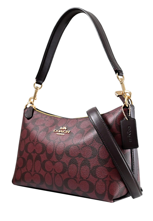 Coach Clara Shoulder Bag In Signature Canvas - Oxblood