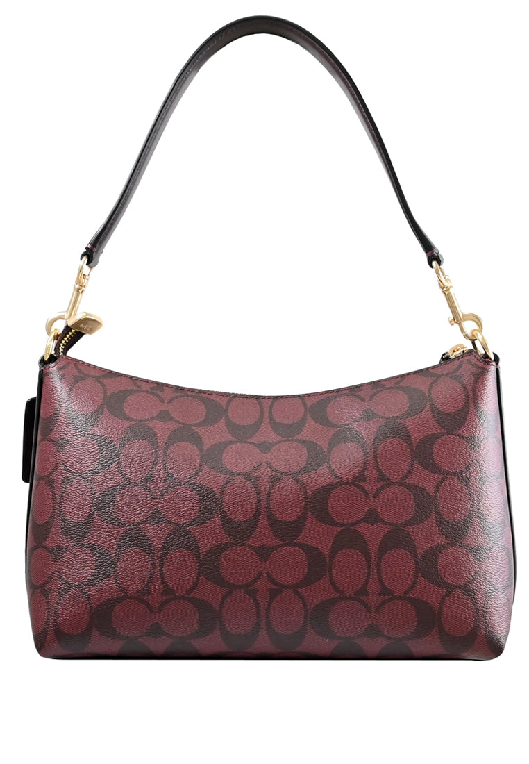 Coach Clara Shoulder Bag In Signature Canvas - Oxblood