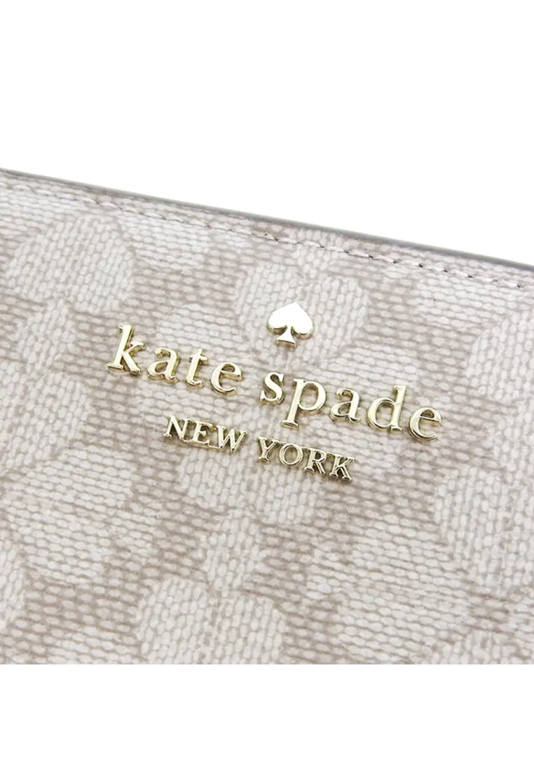 Kate Spade Signature Spade Flower Medium Compact Bifold Wallet - Dark Beige