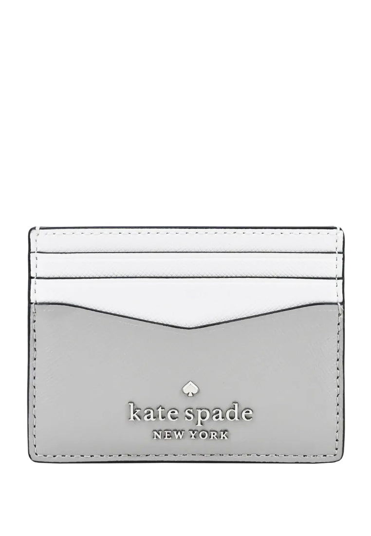 Kate Spade Staci Small Slim Card Holder - Grey/White