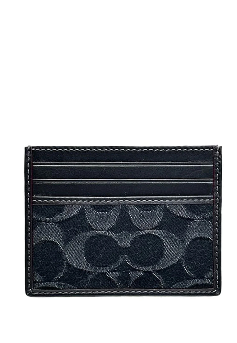 Coach Slim ID Card Case In Signature Denim - Denim/Black