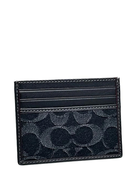 Coach Slim ID Card Case In Signature Denim - Denim/Black