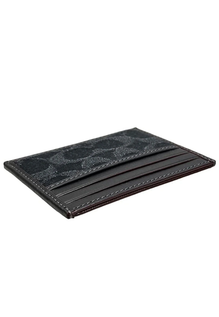 Coach Slim ID Card Case In Signature Denim - Denim/Black