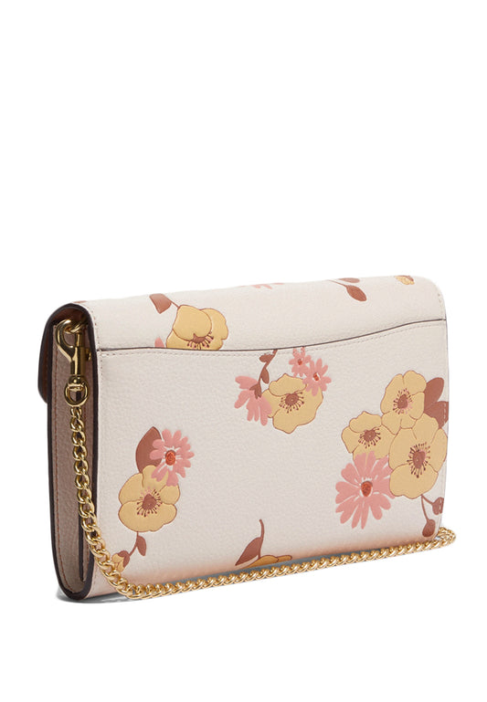 Coach Envelope Clutch Crossbody With Floral Cluster Print - White