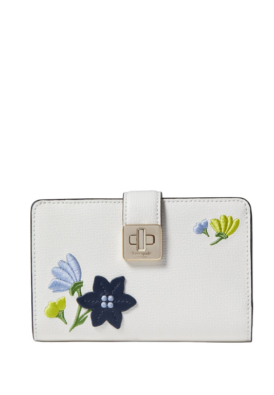 Kate Spade Phoebe Floral Applique Medium Wallet - White