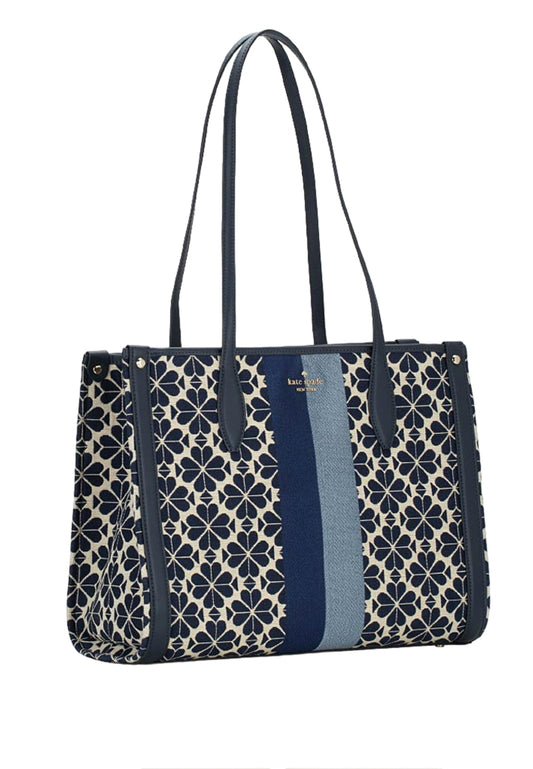 Kate Spade Jacquard Floral Market Mediun Tote - Navy