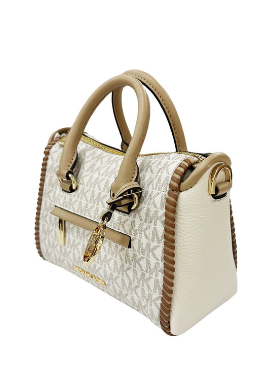 Michael Kors Carine Extra Small Logo Satchel - Vanilla/Brown