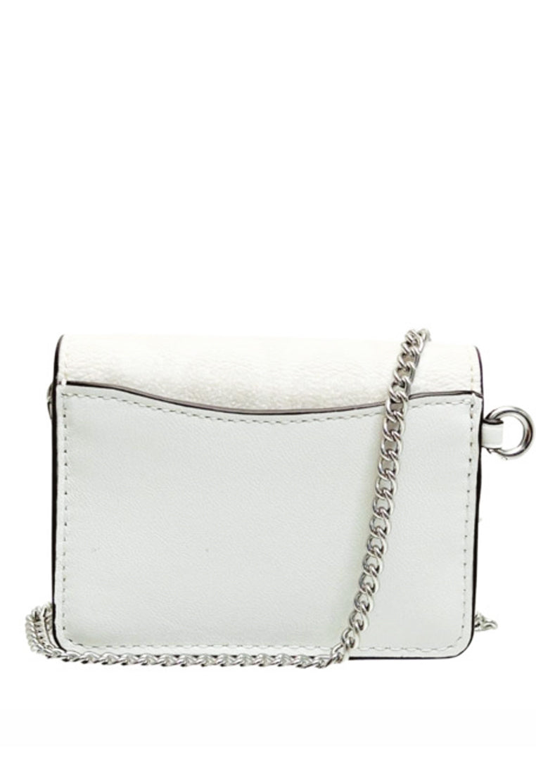 Coach Boxed Mini Wallet On A Chain In Signature Canvas - Glacier White