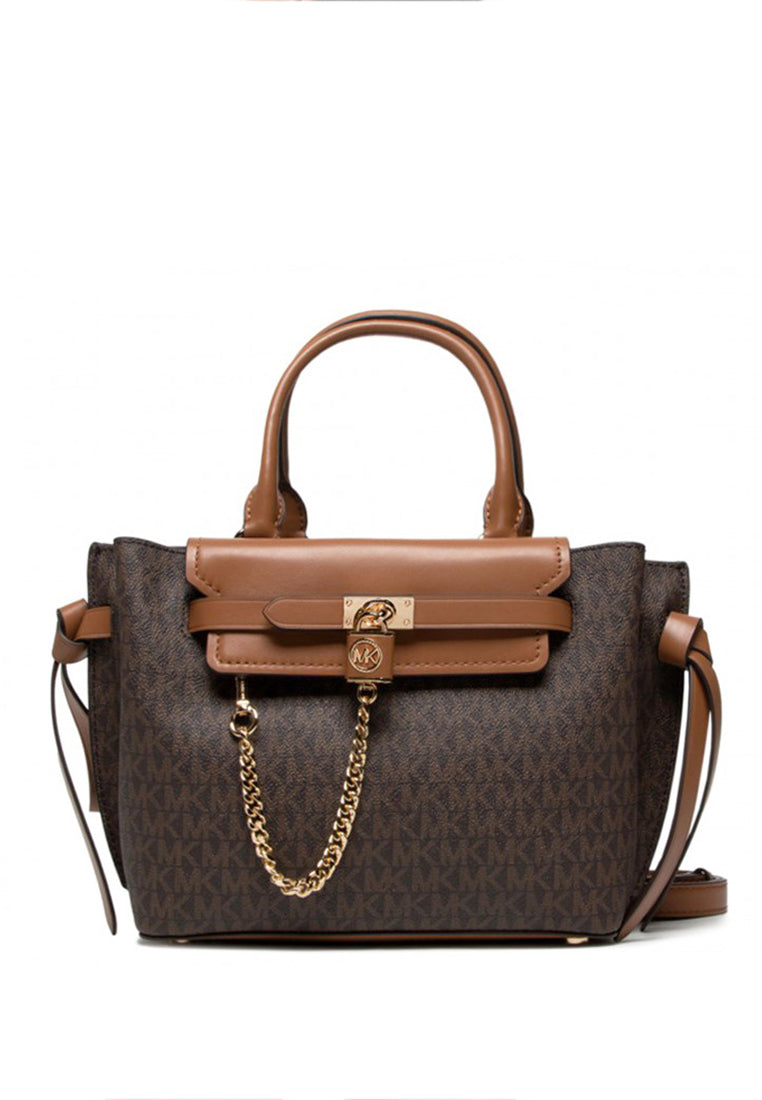 Michael Kors Hamilton Legacy Small Logo Belted Satchel - Brown