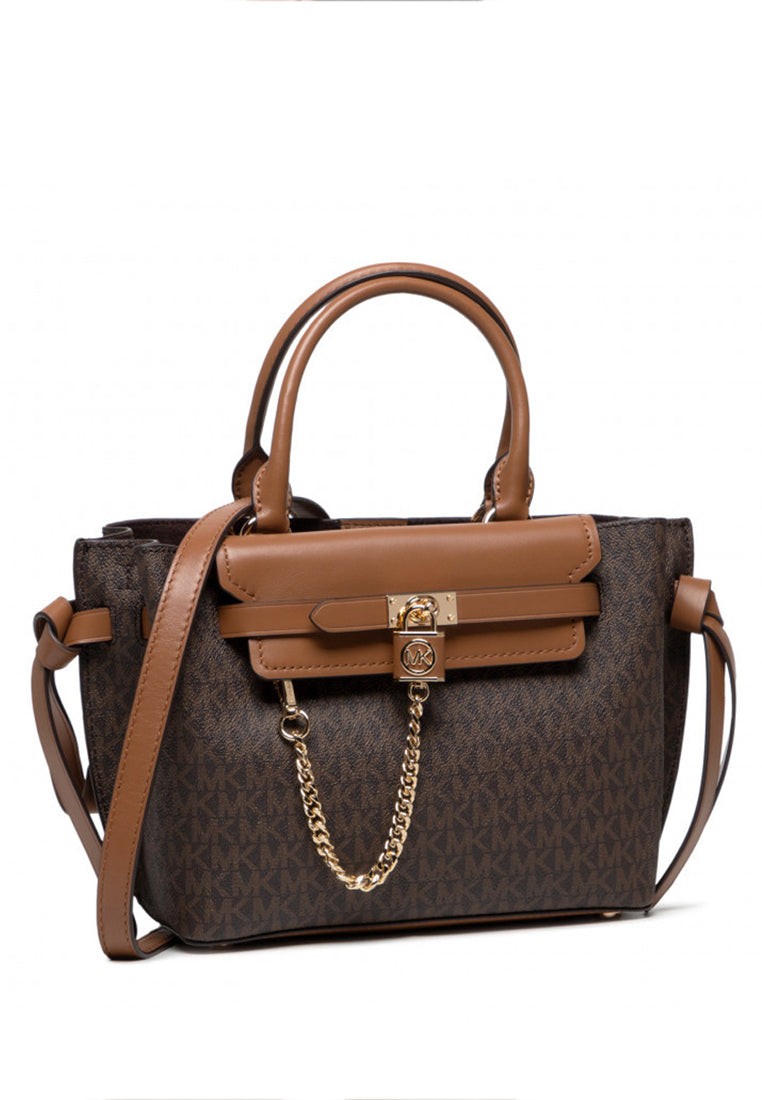 Michael Kors Hamilton Legacy Small Logo Belted Satchel - Brown