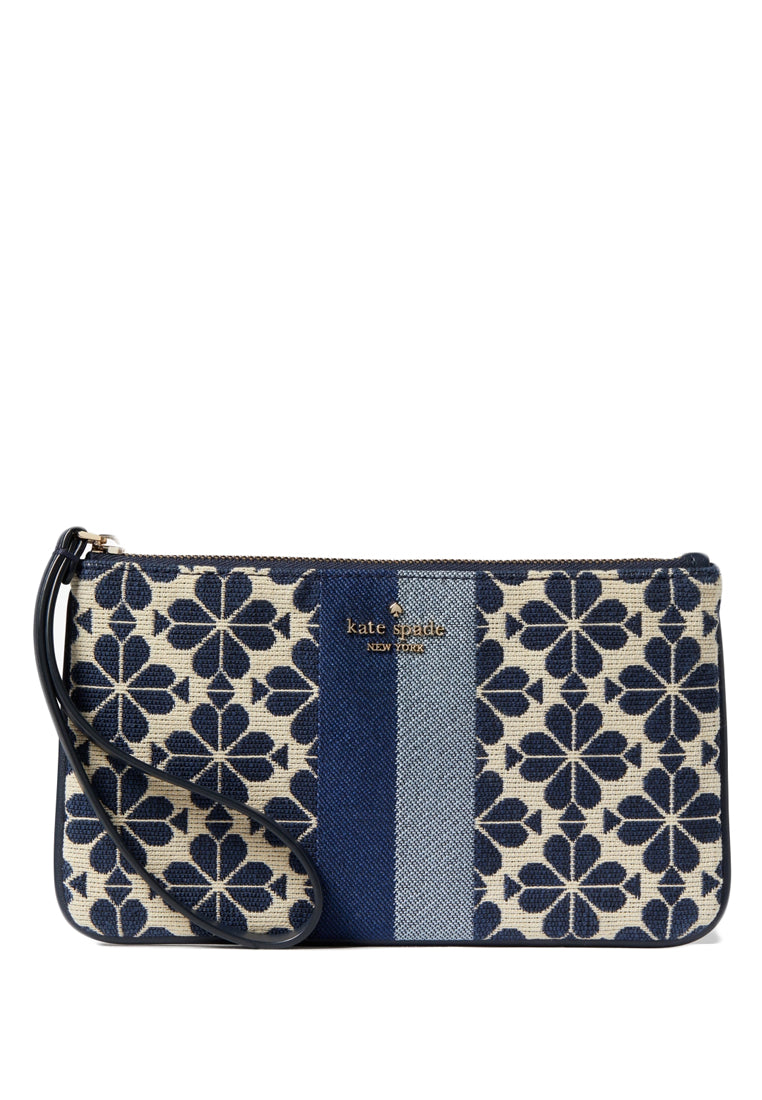 Kate Spade Flower Jacquard Medium Wristlet - Navy