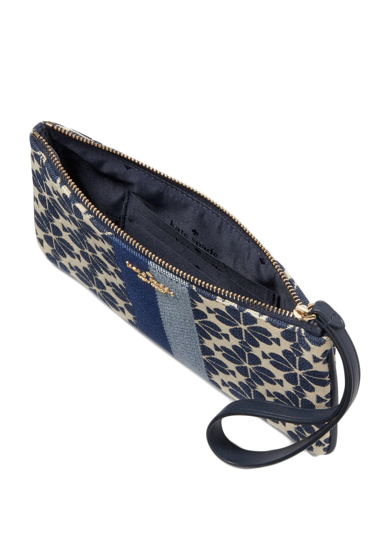 Kate Spade Flower Jacquard Medium Wristlet - Navy